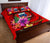 Samoa Polynesian Quilt Bed Set - Floral With Seal Red - Polynesian Pride