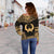 Pohnpei Polynesian Chief Custom Personalised Women's Off Shoulder Sweater - Gold Version - Polynesian Pride