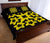 Hawaiian Quilt Bed Set Royal Pattern - Black And Yellow - A1 Style - Polynesian Pride