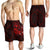 Polynesian Hawaii Kanaka Maoli Men's Shorts - Humpback Whale with Hibiscus (Red) - Polynesian Pride