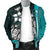 Yap Micronesia Men's Bomber Jackets Turquoise - Turtle With Hook - Polynesian Pride