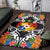 Tonga Area Rug - Coat OfArmsWith Tropical Flowers - Polynesian Pride