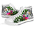 Niue High Top Shoes White - Turtle Plumeria Banana Leaf - Polynesian Pride