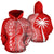 Tahiti Polynesian Custom Zip up Hoodie Coconut Red White Unisex Red - Polynesian Pride