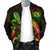 Hawaii Polynesian Men's Bomber Jacket - Turtle With Blooming Hibiscus Reggae - Polynesian Pride