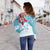 Fiji Polynesian Off Shoulder Sweater - Fiji Flag with Coat of Arms - Polynesian Pride