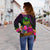 Guam Polynesian Women's Off Shoulder Sweater - Summer Hibiscus - Polynesian Pride