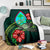 Guam Polynesian Premium Blanket - Green Turtle Hibiscus - Polynesian Pride