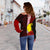 New Caledonia Polynesian Women's Off Shoulder Sweater - Coat Of Arm With Hibiscus - Polynesian Pride