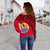 Tahiti Polynesian Women's Off Shoulder Sweater Coat Of Arms - Wave Style Th5 - Polynesian Pride