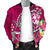 Tonga Men's Bomber Jacket - Turtle Plumeria (Pink) - Polynesian Pride