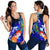 Marshall Islands Women's Racerback Tank - Humpback Whale with Tropical Flowers (Blue) - Polynesian Pride