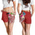 FSM Polynesian Women Shorts - Summer Plumeria (Red) - Polynesian Pride