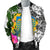 Tuvalu Custom Personalised Men's Bomber Jacket White - Turtle Plumeria Banana Leaf - Polynesian Pride