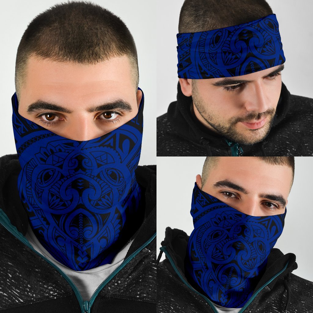 Hawaiian Polynesian Tatau Turtle Blue Bandana 3 - Pack One Size Blue - Polynesian Pride