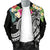 Fiji Polynesian Men's Bomber Jacket - Summer Plumeria (Black) - Polynesian Pride