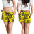 Polynesian Turtle Palm And Sea Pebbles Yellow Women's Short - Polynesian Pride