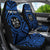 Fiji Personalised Car Seat Covers - Fiji Seal With Polynesian Tattoo Style ( Blue) - Polynesian Pride