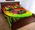 Papua New Guinea Quilt Bed Set - Polynesian Hook And Hibiscus (Raggae) - Polynesian Pride