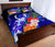 Vanuatu Quilt Bed Set - Humpback Whale with Tropical Flowers (Blue) - Polynesian Pride