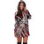 Tahiti Women's Hoodie Dress - Tribal Flower Special Pattern Red Color - Polynesian Pride