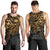 Samoa Polynesian Tank Top (Men) - Gold Turtle Flowing - Polynesian Pride