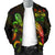 Fiji Polynesian Men's Bomber Jacket - Turtle With Blooming Hibiscus Reggae - Polynesian Pride