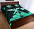 Hawaiian Kanaka Quilt Bed Set Hibiscus Polynesian Love Turquoise - Polynesian Pride