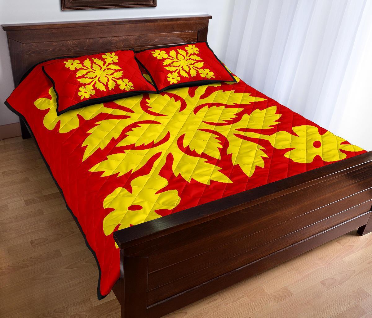 Hawaiian Quilt Bed Set Royal Pattern - Royal - B2 Style - Polynesian Pride