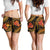 Polynesian Hawaii Women Shorts - Gold Plumeria - Polynesian Pride