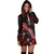 FiJi Polynesian Hoodie Dress - Turtle With Blooming Hibiscus Red - Polynesian Pride