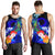 CNMI Custom Personalised Men's Tank Top - Humpback Whale with Tropical Flowers (Blue) - Polynesian Pride