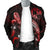 Tonga Polynesian Men's Bomber Jacket - Turtle With Blooming Hibiscus Red - Polynesian Pride