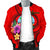 Guam Polynesian Men's Bomber Jacket - Floral With Seal Red - Polynesian Pride