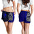 Yap Micronesia Women's Shorts Blue - Turtle With Hook Women Blue - Polynesian Pride