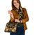 Guam Polynesian Shoulder Handbag - Guam Gold Seal with Polynesian Tattoo One Size Gold - Polynesian Pride