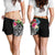 Fiji Polynesian Women's Shorts - Summer Plumeria (Black) - Polynesian Pride