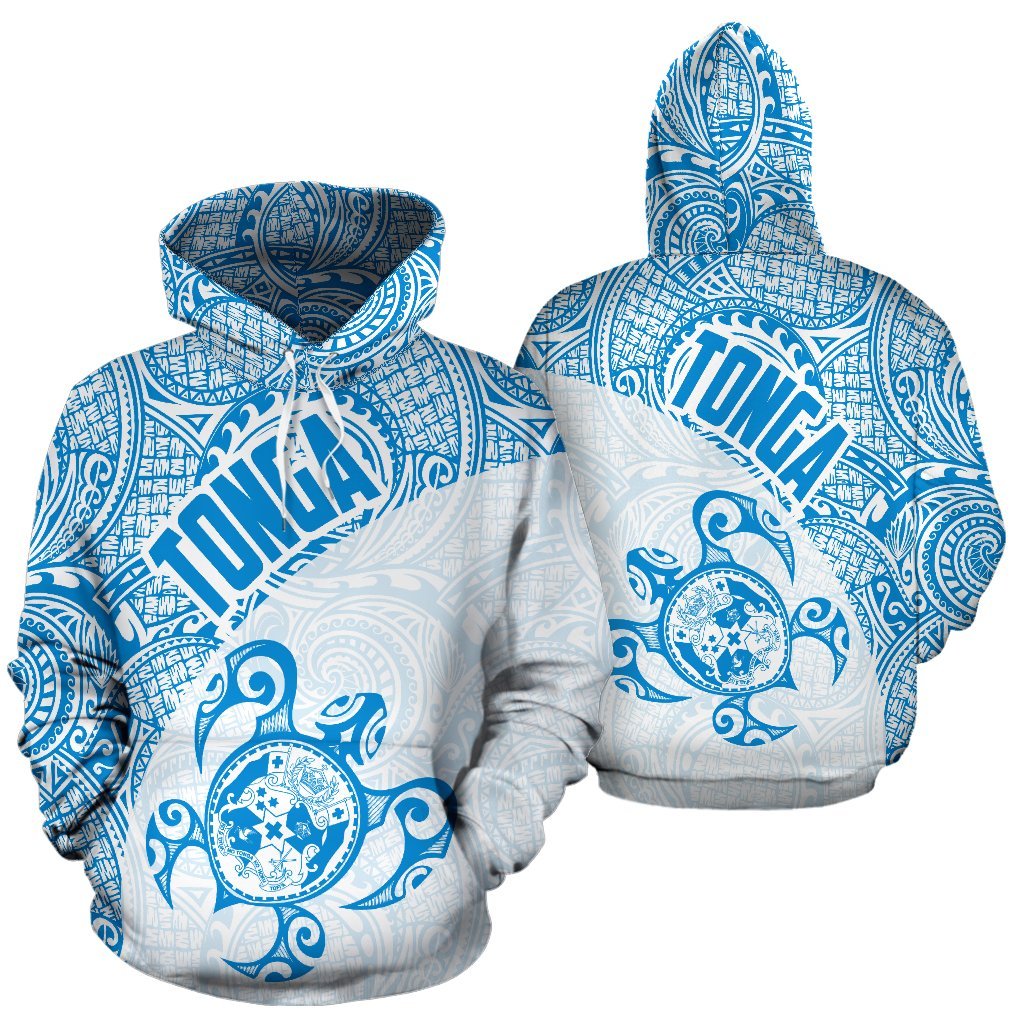 Tonga Hoodie Tonga Coat of Arms In Turtle Polynesian Tattoo 090 Unisex Black - Polynesian Pride