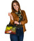 Marshall Islands Shoulder Handbag - Humpback Whale with Tropical Flowers (Yellow) - Polynesian Pride