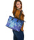 Personalized - Hawaii Turtle Jellyfish Coral Galaxy Large Leather Tote - Polynesian Pride