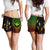 Hawaii Women's Shorts - Kanaka Maoli Rocket Style (Reggae) Women Black - Polynesian Pride