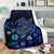 Hawaiian Blue Ocean Honu And Flowers Premium Blanket - Polynesian Pride