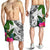 Kosrae Men's Short White - Turtle Plumeria Banana Leaf - Polynesian Pride