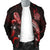 New Caledonia Polynesian Men's Bomber Jacket - Turtle With Blooming Hibiscus Red - Polynesian Pride