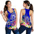 Samoa Custom Personalised Women's Racerback Tank - Turtle Plumeria (Blue) - Polynesian Pride