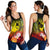 Tonga Custom Personalised Women's Racerback Tank - Humpback Whale with Tropical Flowers (Yellow) Black - Polynesian Pride