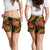 Guam Polynesian Women Shorts - Gold Plumeria - Polynesian Pride