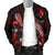 Yap Polynesian Men's Bomber Jacket - Turtle With Blooming Hibiscus Red - Polynesian Pride