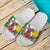 Papua New Guinea Custom Personalised Slide Sandals White - Turtle Plumeria Banana Leaf - Polynesian Pride