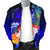 Tonga Custom Personalised Men's Bomber Jacket - Humpback Whale with Tropical Flowers (Blue) - Polynesian Pride